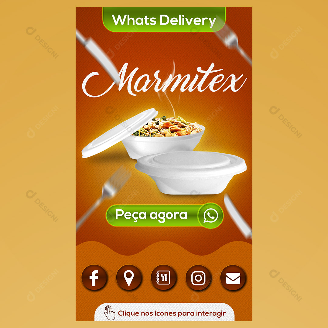 Cartão Interativo Marmitex PSD + PPTX Editável