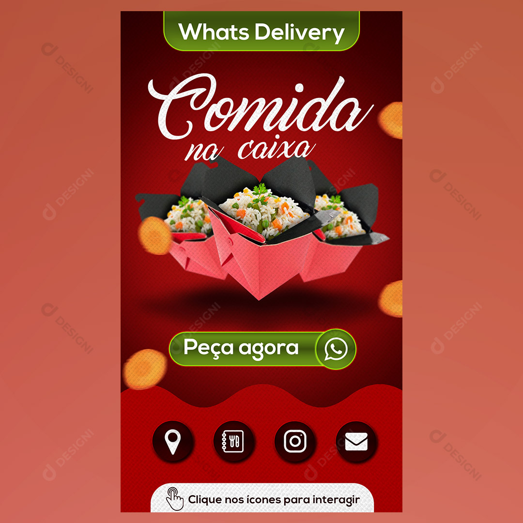 Cartão Interativo Comida na Caixa PSD + PPTX Editável