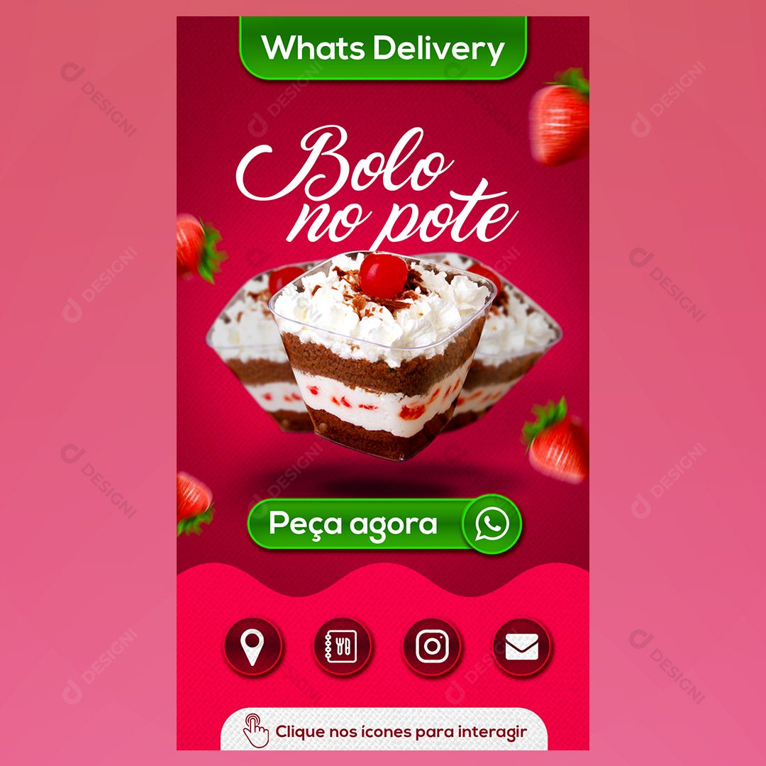 Cartão Interativo Bolo no Pote PSD + PPTX Editável