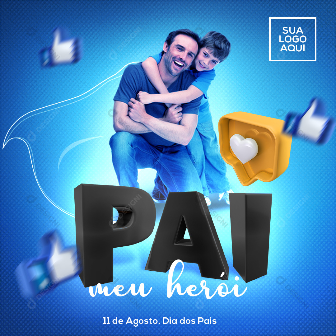 Feliz Dia Dos Pais Herói Social Media PSD Editável