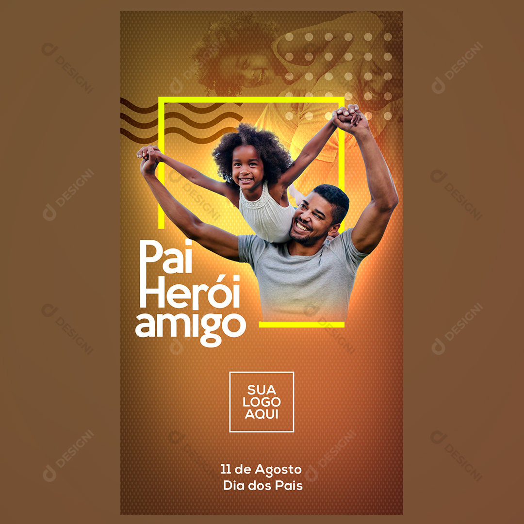 Happy Father's Day Hero Social Media Editable PSD Stories Instagram