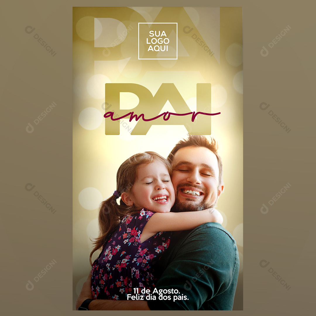 Feliz Dia dos Pais Social Media PSD Editável Amor