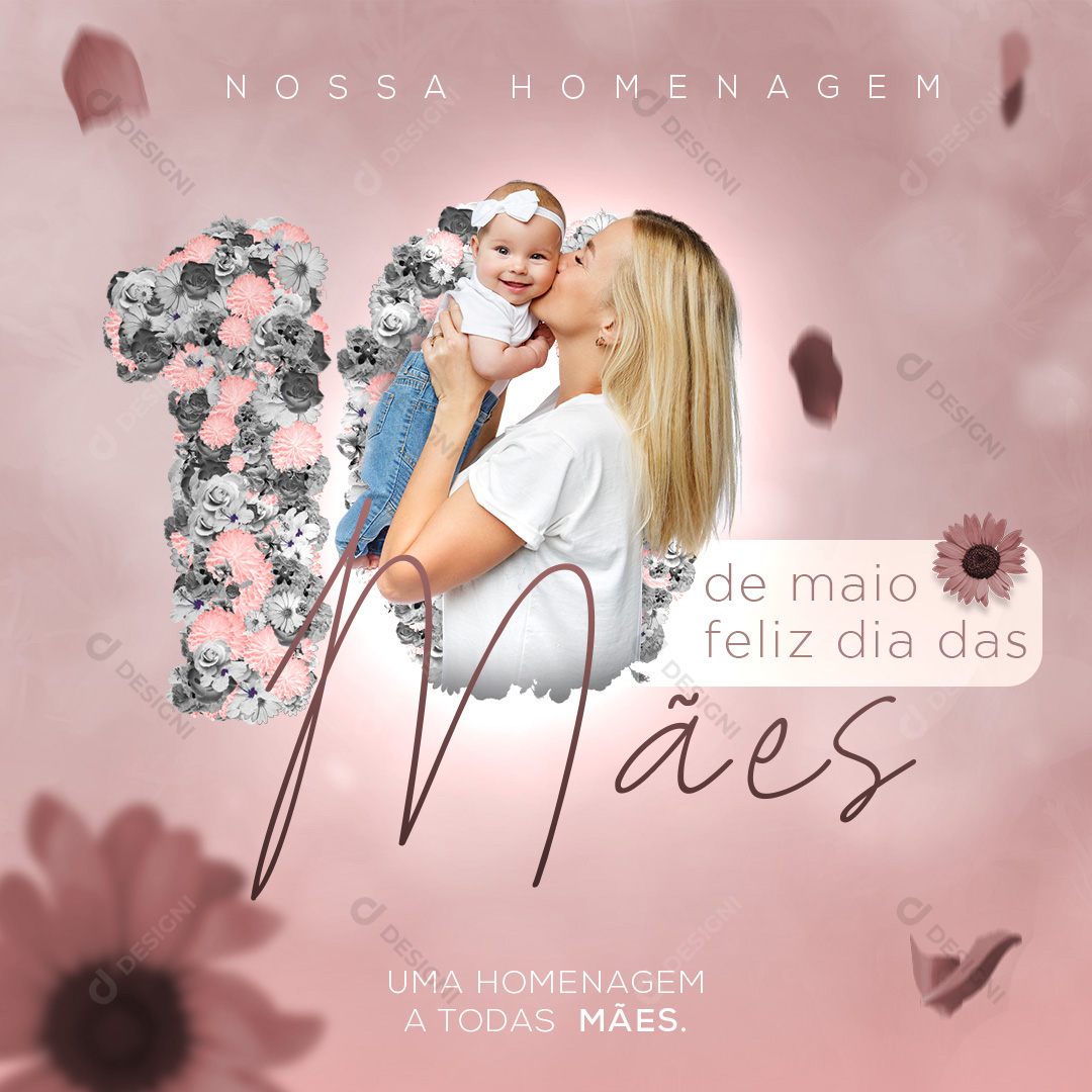 Feliz Dia Das Mães Social Media PSD Editável Homenagem