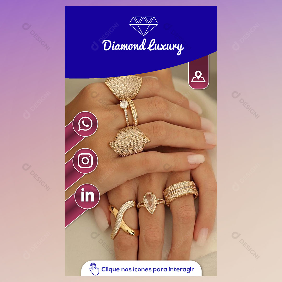 Cartão Interativo Semi Joias PSD + PPTX Editável