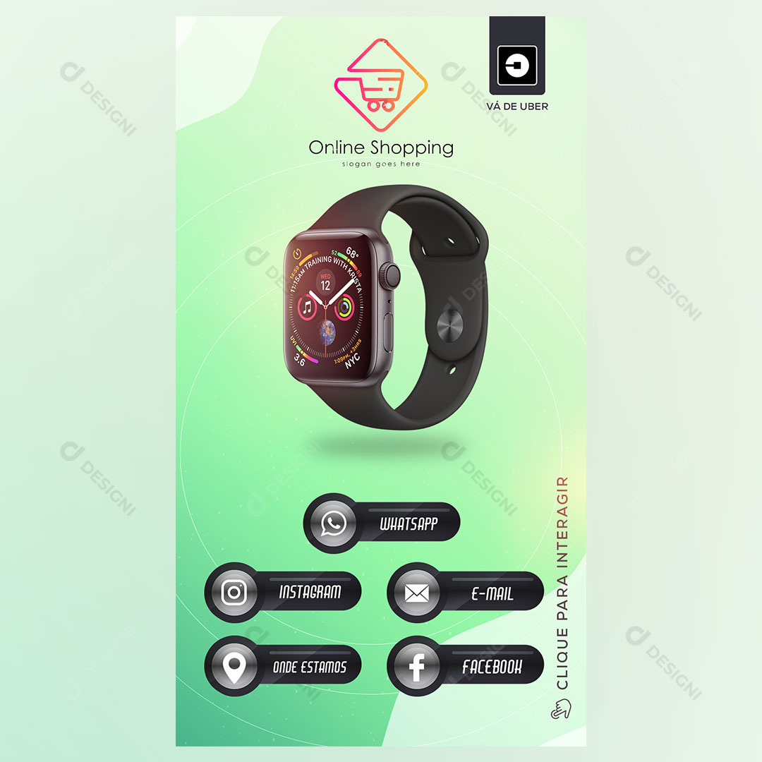 Cartão Interativo Relojoaria PSD + PPTX Editável