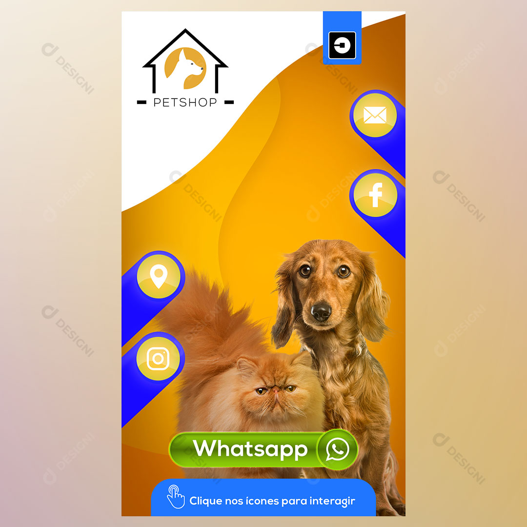 Cartão Interativo Petshop PSD + PPTX Editável