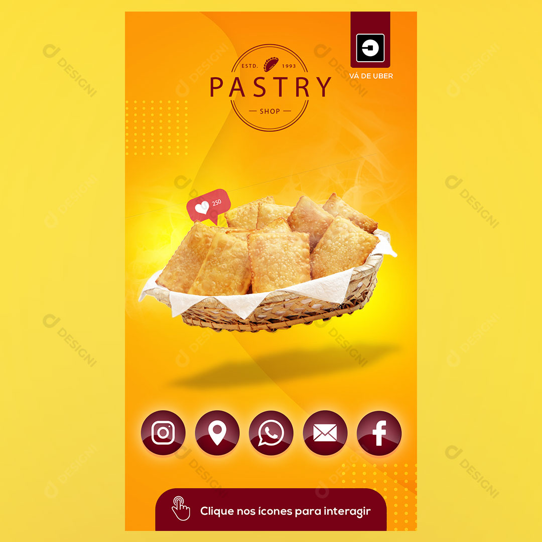 Cartão Interativo Pastelaria PSD + PPTX Editável
