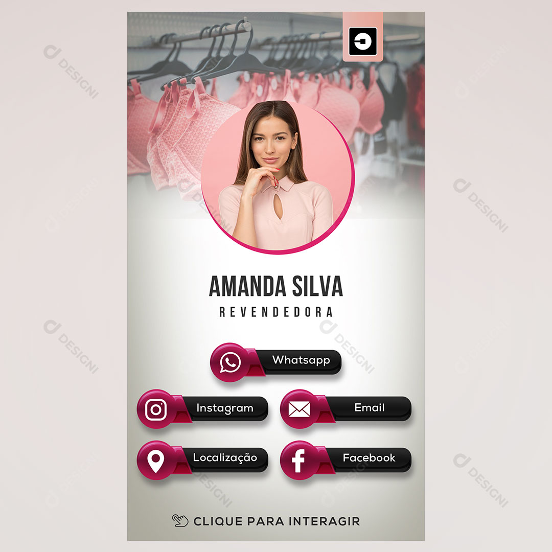 Cartão Interativo Moda Ítima PSD + PPTX Editável