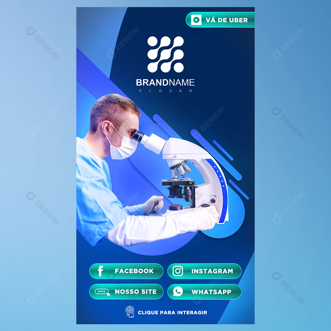 Cartão Interativo Laboratório PSD + PPTX Editável