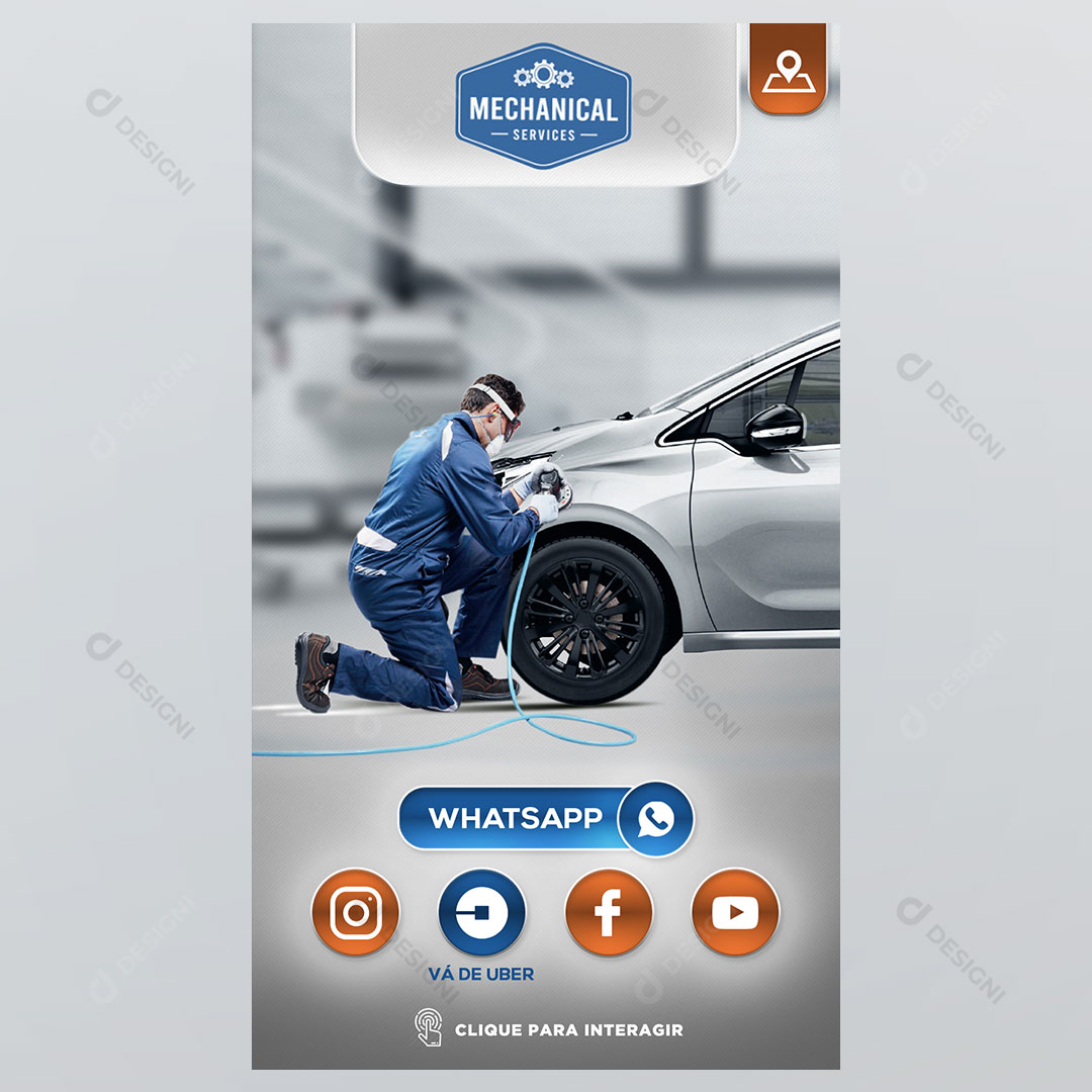 Cartão Interativo Funilaria PSD + PPTX Editável