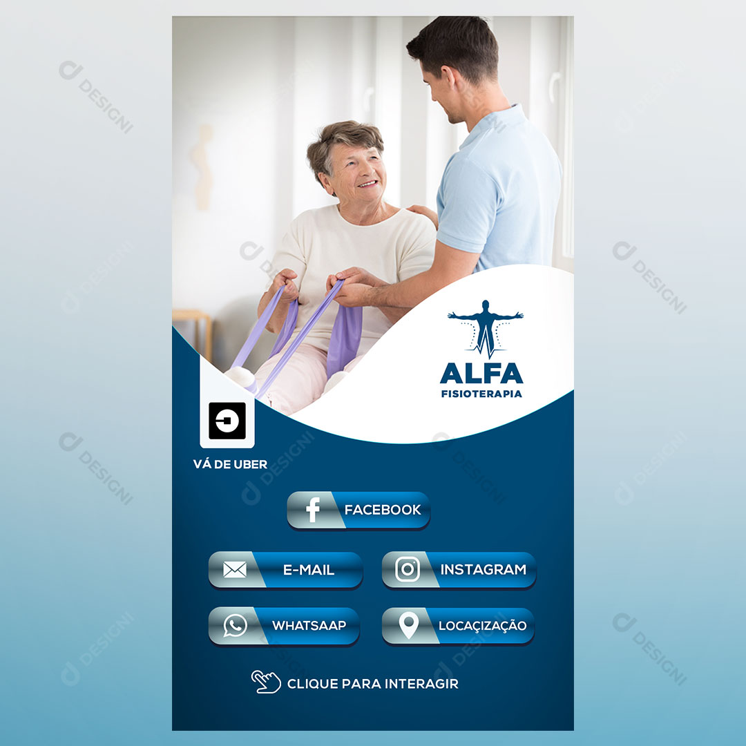 Cartão Interativo Fisioterapia PSD + PPTX Editável