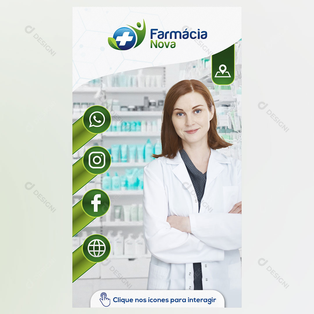 Cartão Interativo Farmácia PSD + PPTX Editável