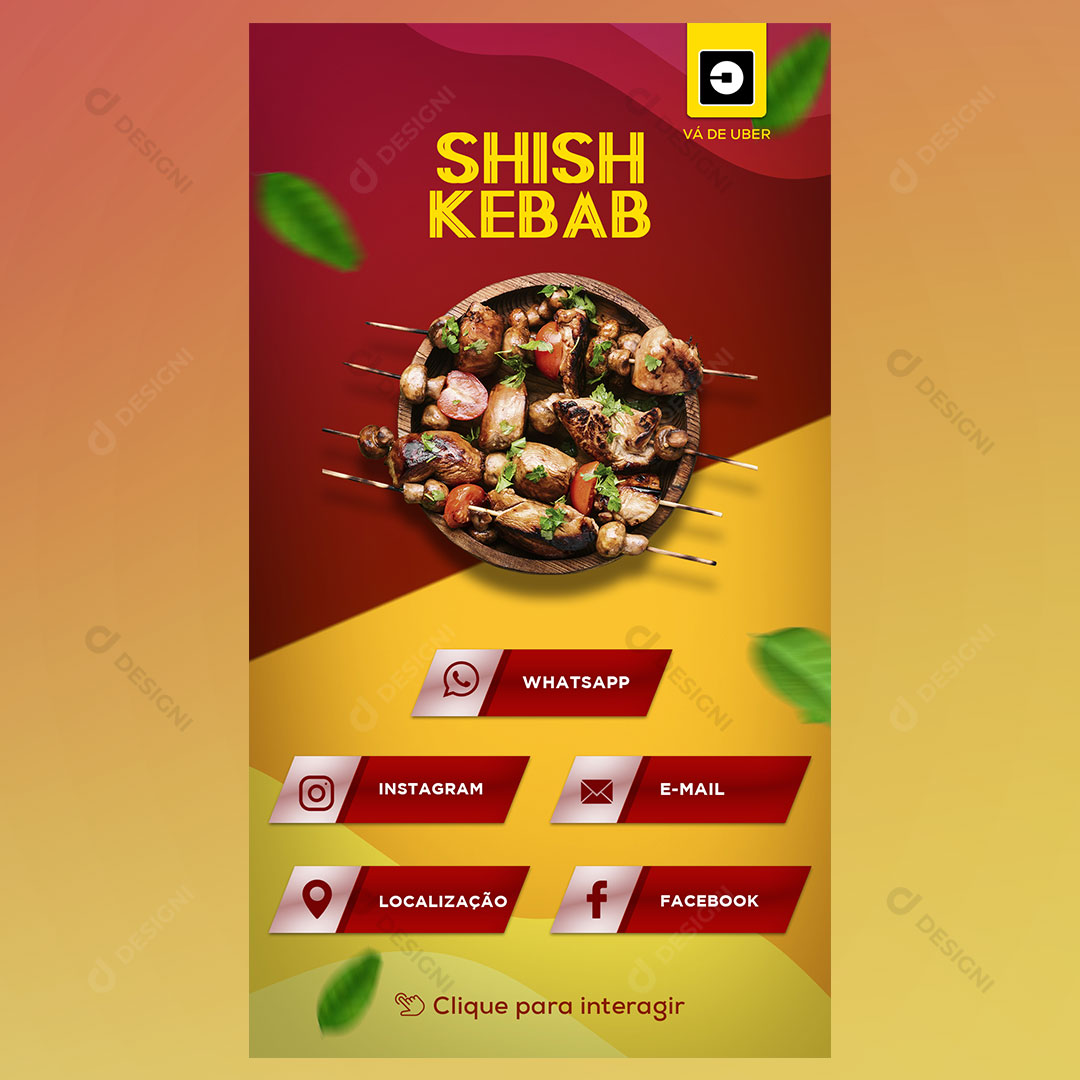 Cartão Interativo Espetinhos Espetarias PSD + PPTX Editável