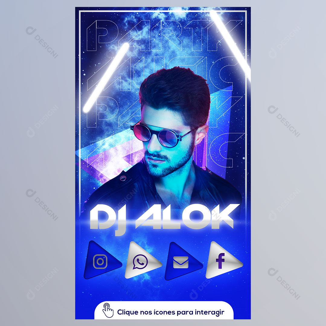 Cartão Interativo DJ PSD + PPTX Editável