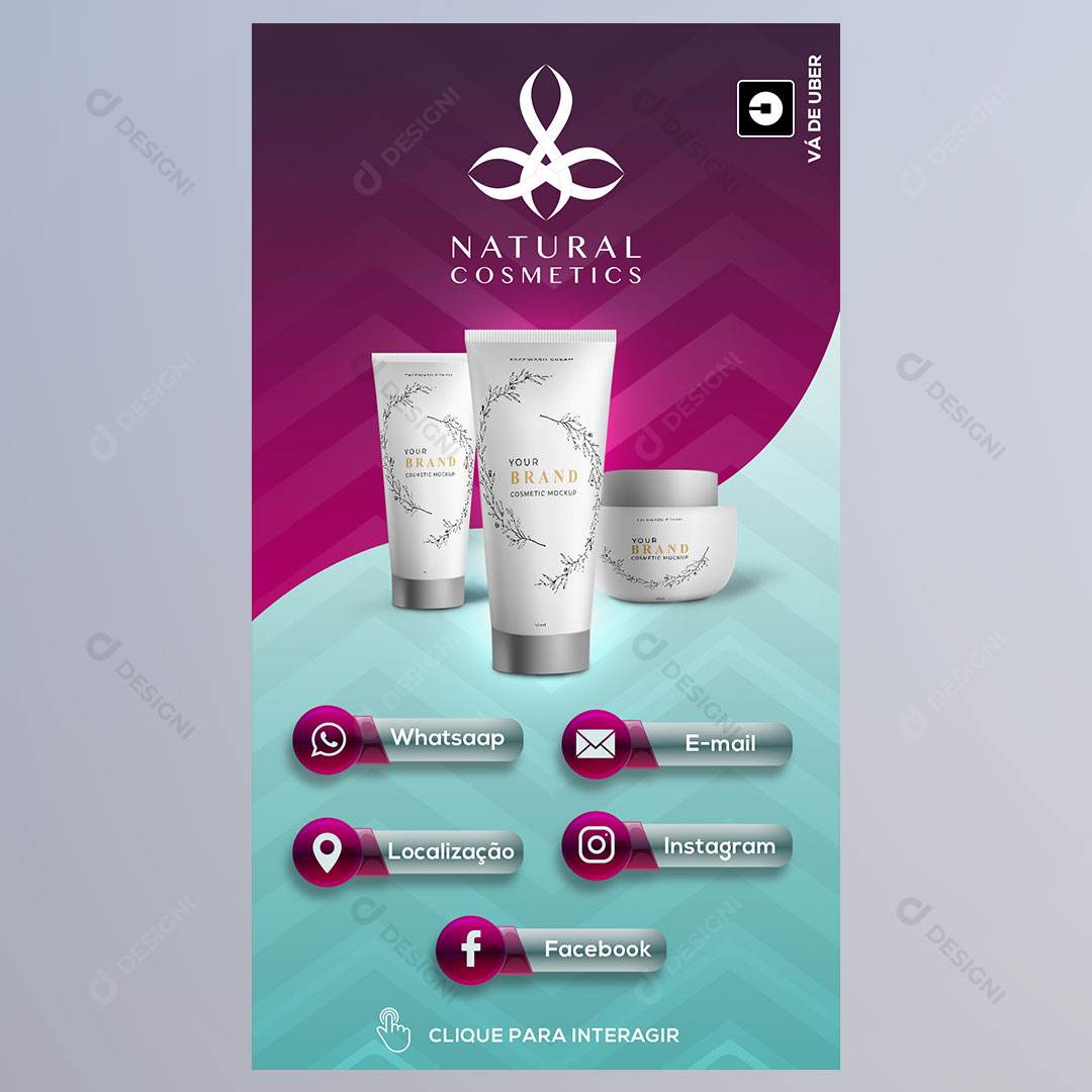 Cartão Interativo Cosméticos PSD + PPTX Editável