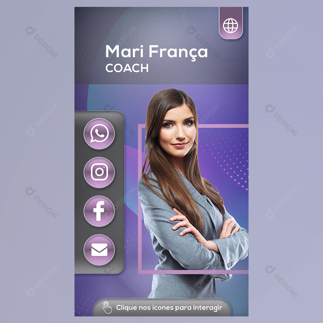Cartão Interativo Coach PSD + PPTX Editável