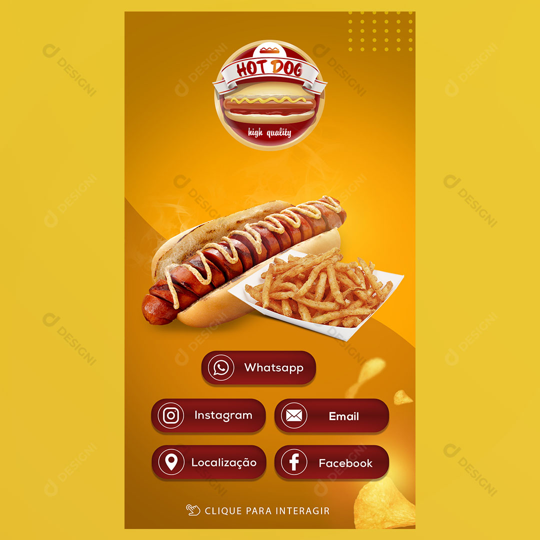 Cartão Interativo Cachorro Quente PSD + PPTX Editável