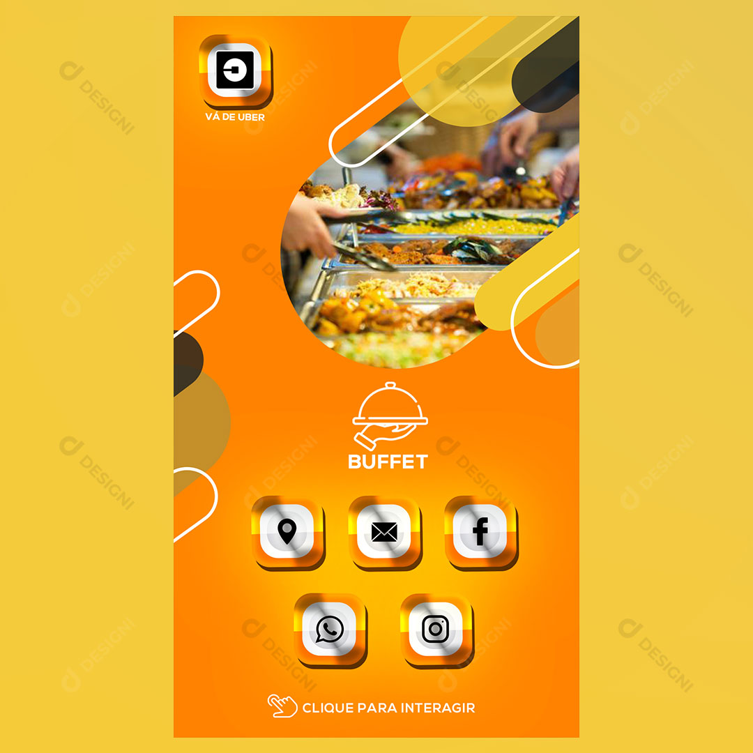 Cartão Interativo Buffet PSD + PPTX Editável