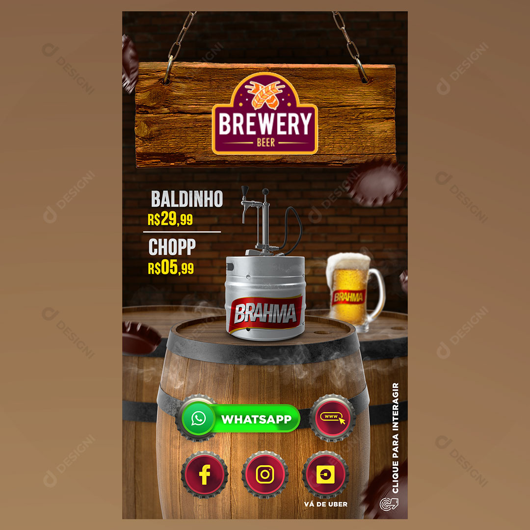 Cartão Interativo Bares PSD + PPTX Editável