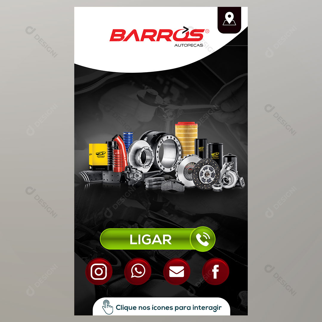 Cartão Interativo Auto Peças PSD + PPTX Editável