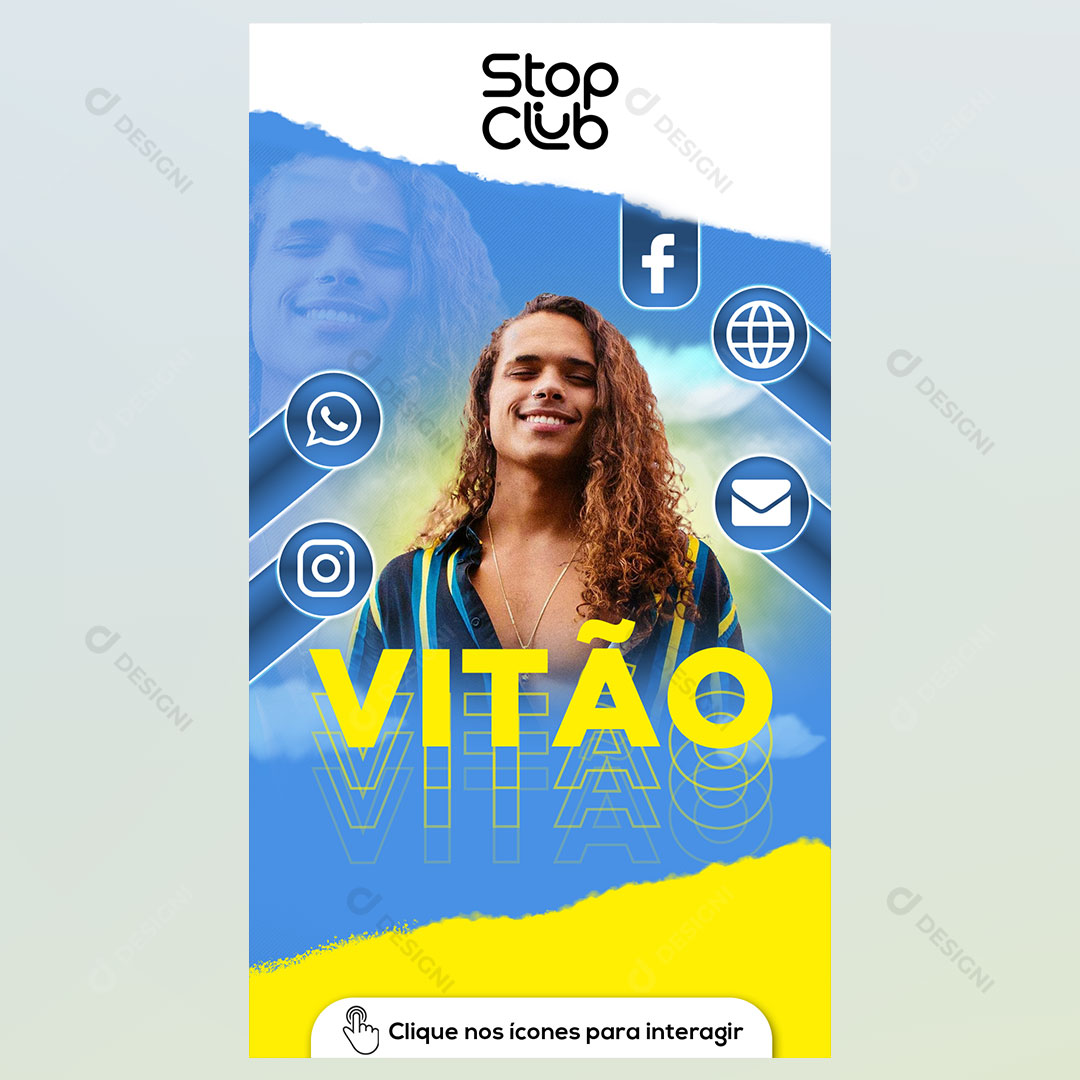 Cartão Interativo Artistas Cantores Músicos PSD + PPTX Editável