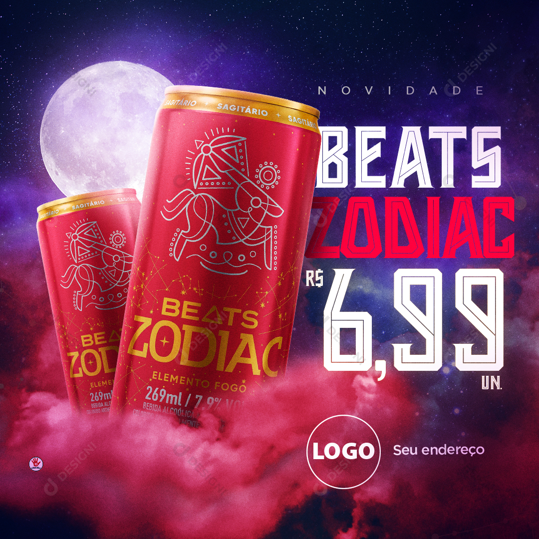 Skol Beats Fire Lata 269ml Social Media PSD Editável Bares