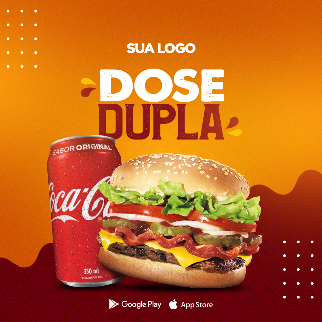 Hambúrguer Coca Cola Hamburguerias Social Media PSD Editável