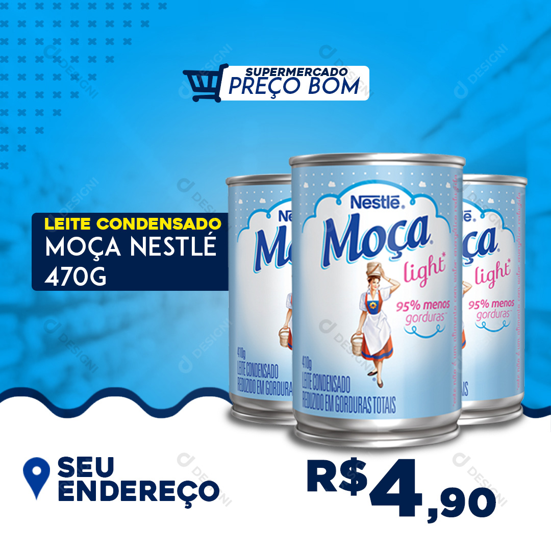 Lei Condençado Nestle Moça Social Media PSD Editável