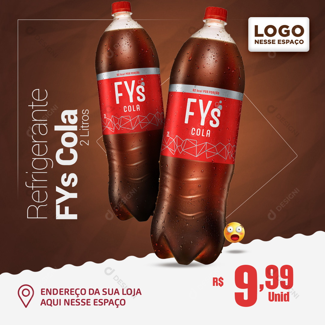 Refrigerante FYs Cola 2L Social Media PSD Editável