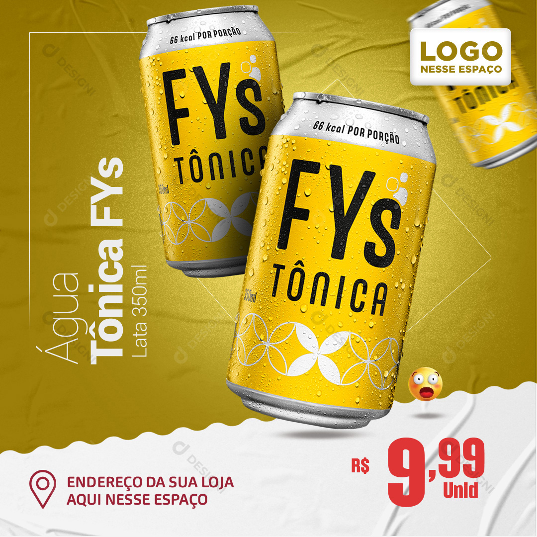 Água Tônica Fys Lata 350ml Social Media PSD Editável