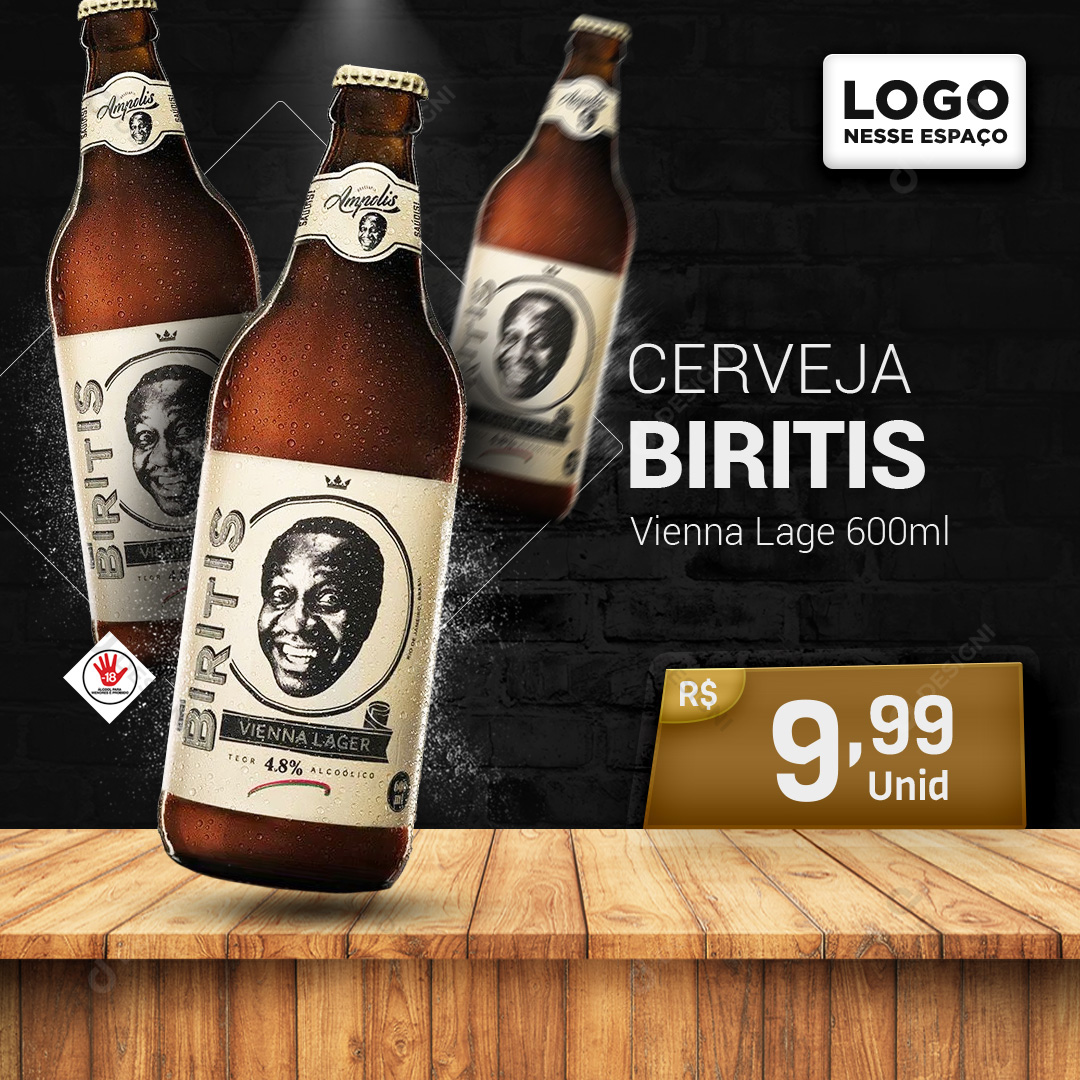 Cerveja Biritis 600ml Social Media PSD Editável Bares