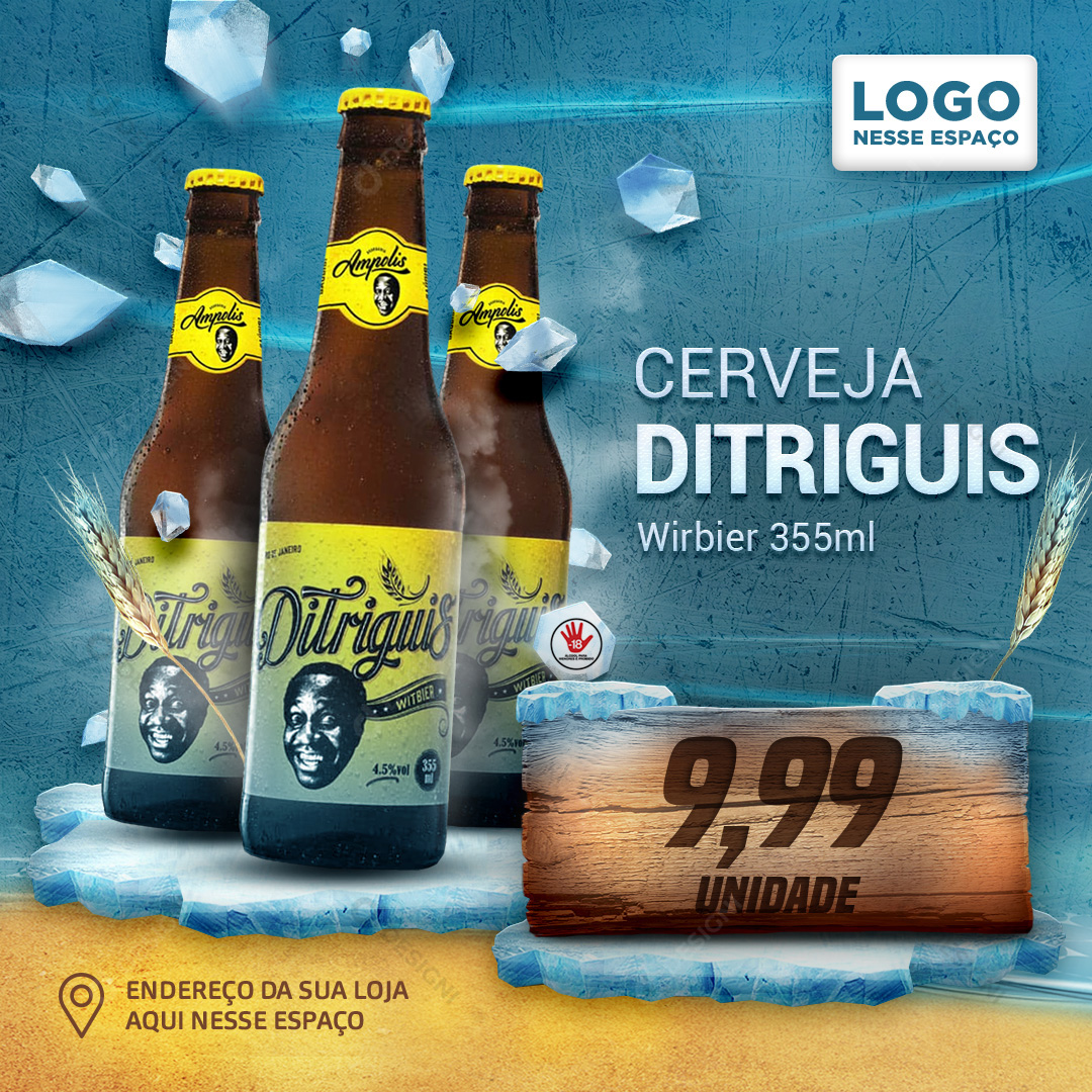 Cerveja Ditriguis 355ml Wirbier Social Media PSD Editável