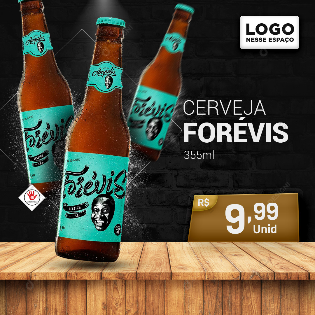 Cerveja Forevis 355ml Social Media PSD Editável Bares
