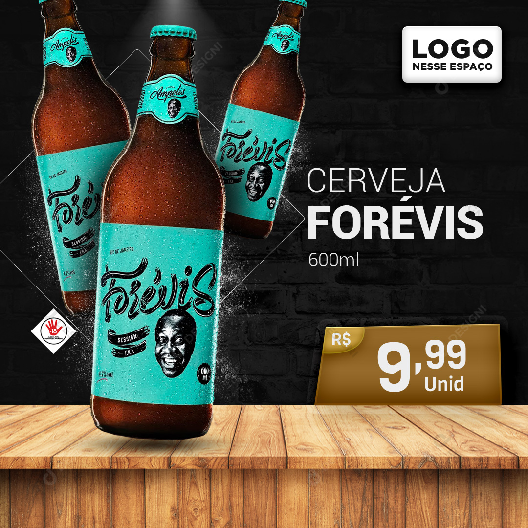 Cerveja Forevis 600ml Social Media PSD Editável