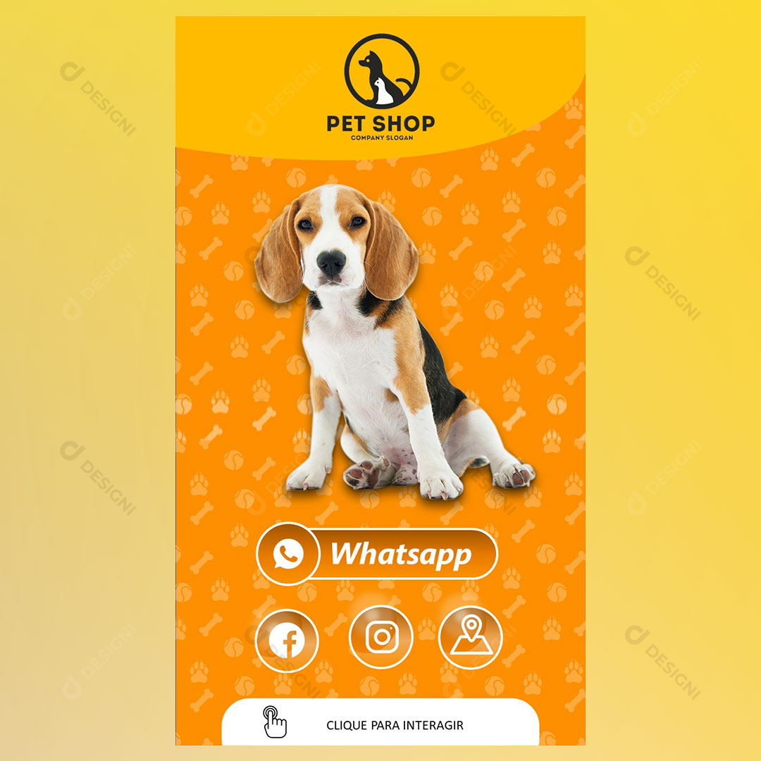 Cartão Interativo Pet Shop PPTX Editável