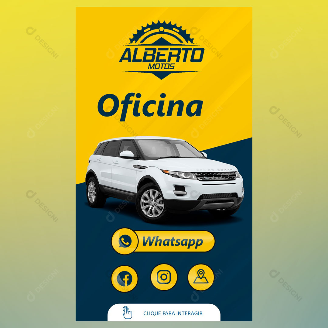 Cartão Interativo Oficina de Veículos PPTX Editável