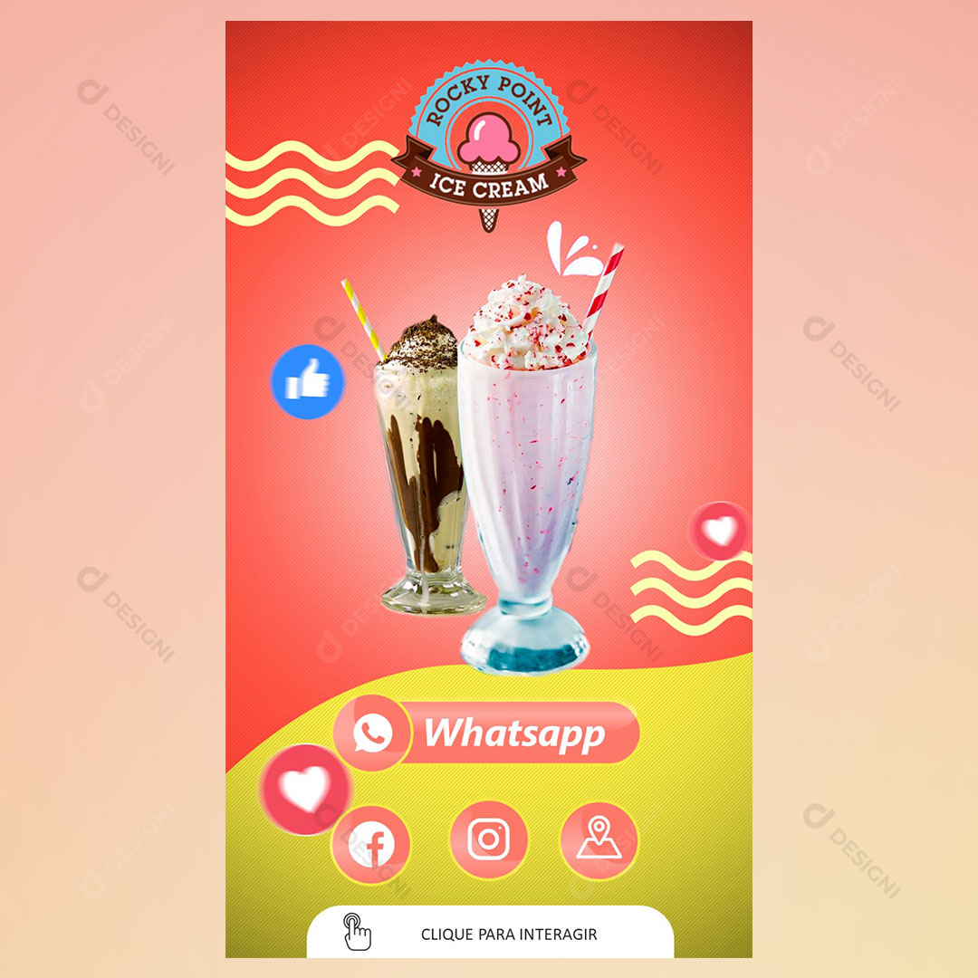 Cartão Interativo Milkshake Sorveres PPTX Editável