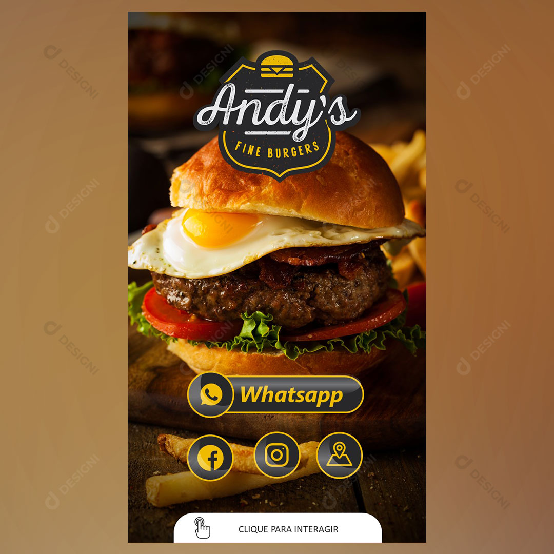 Handmade Hamburger Interactive Card PPTX Editable