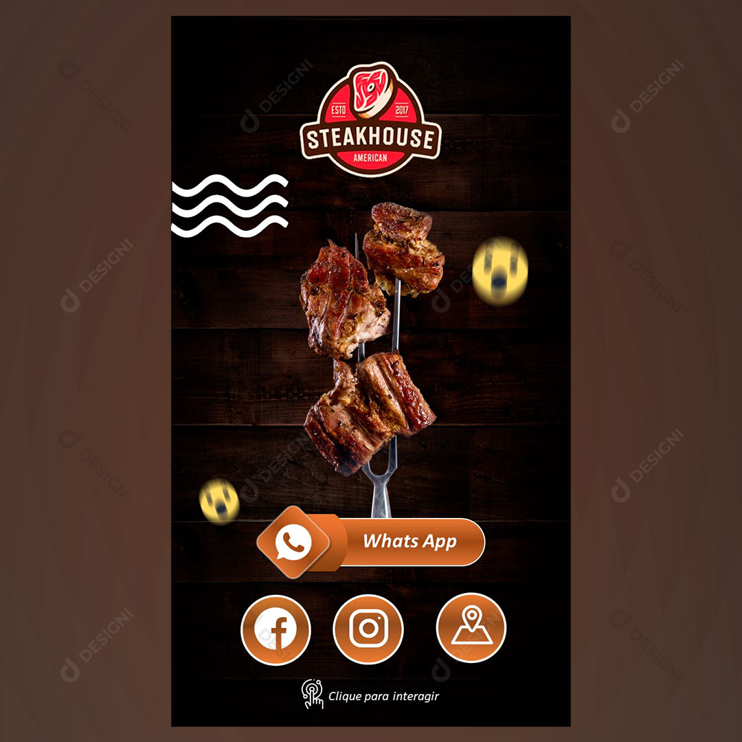 Cartão Interativo Churrascarias PPTX Editável