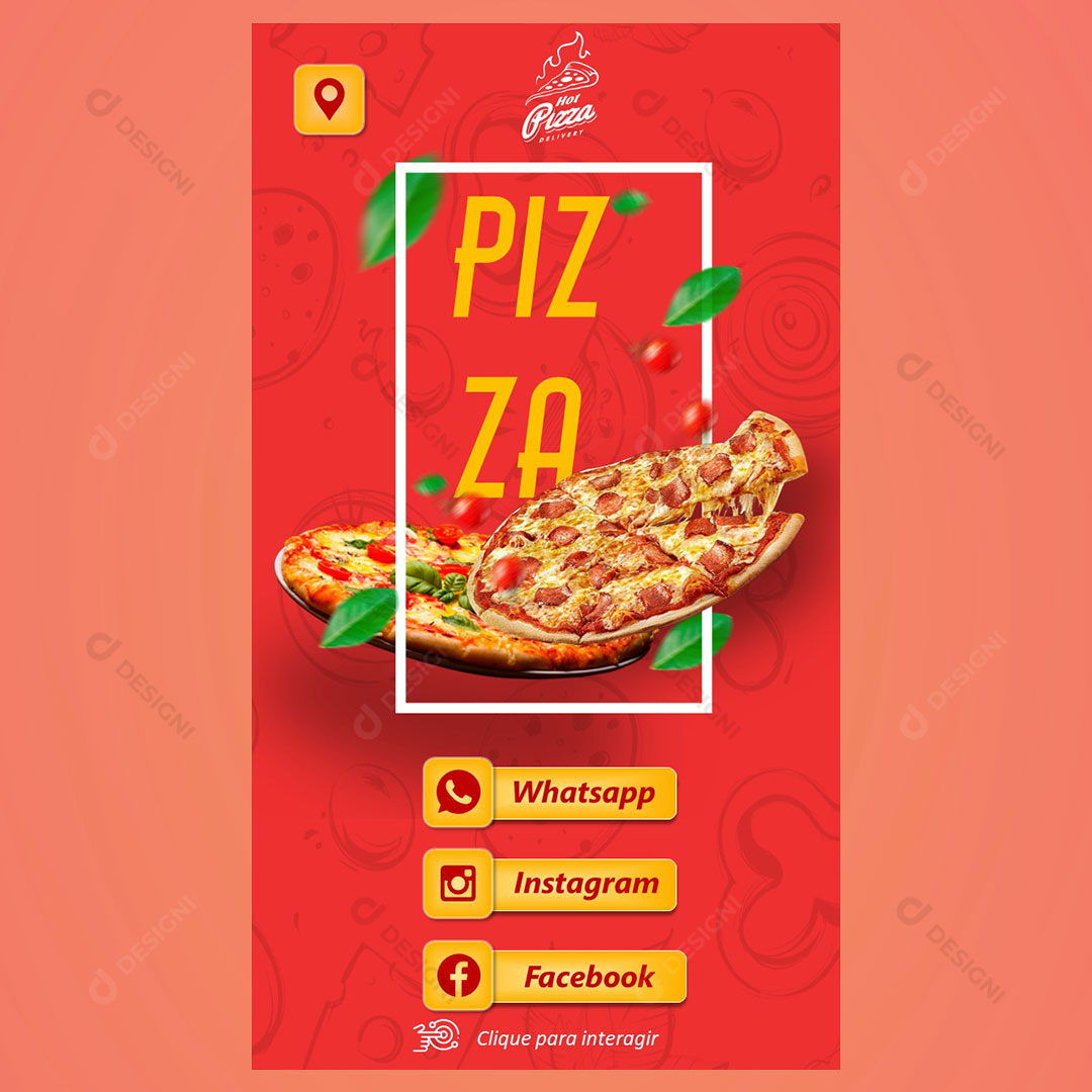 Cartão Interativo Pizzarias PPTX Editável