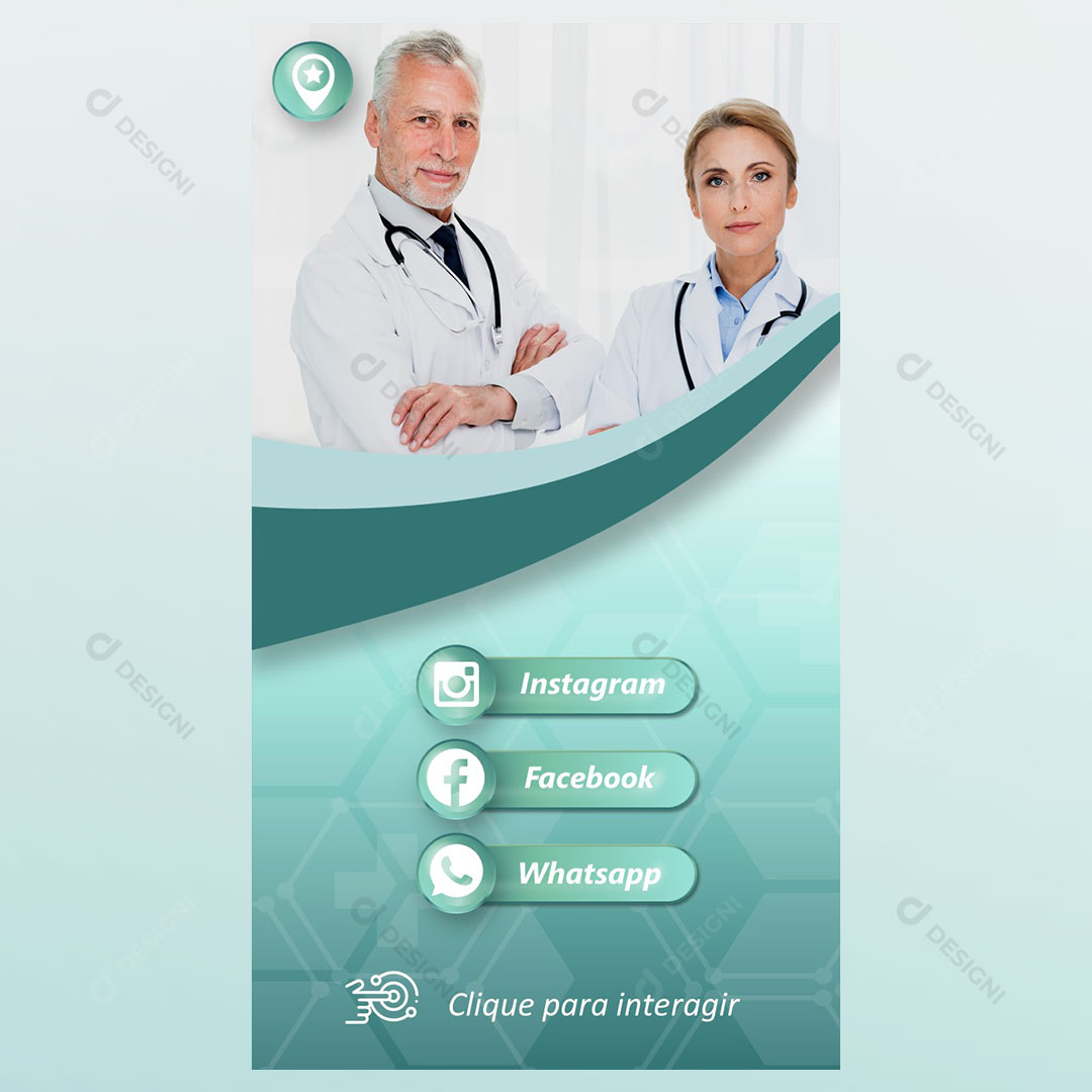 Cartão Interativo Clínica Médica PPTX Editável