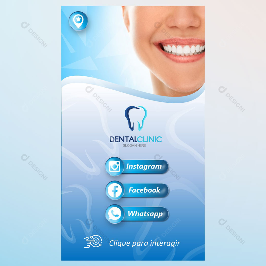 Cartão Interativo Dentistas Clínicas Ontológicas PPTX Editável