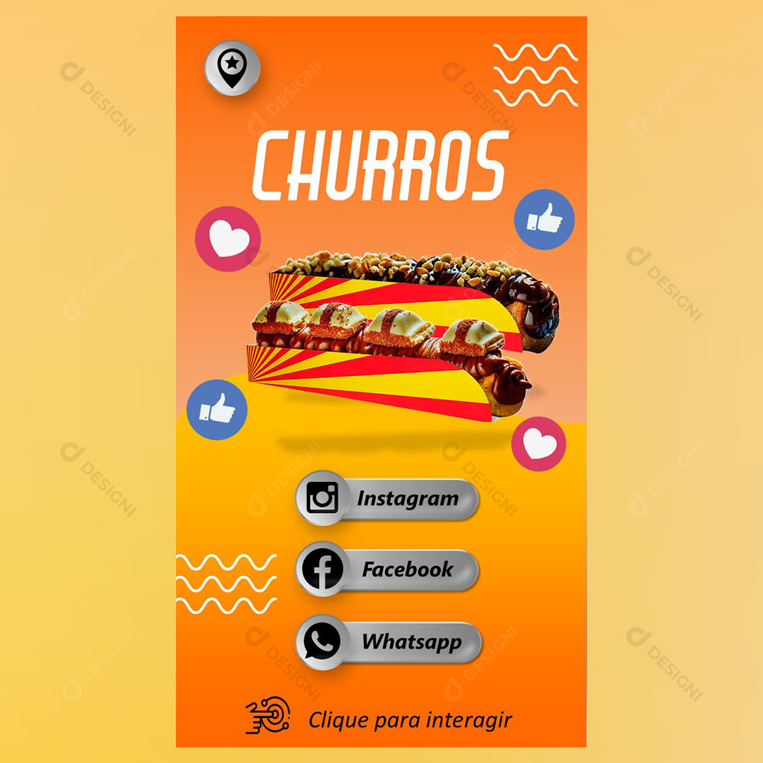 Cartão Interativo Churros PPTX Editável