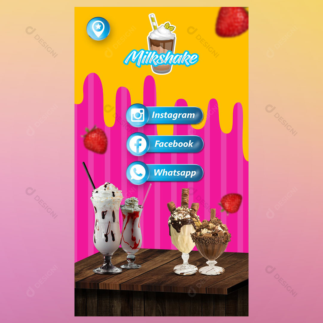 Cartão Interativo Milkshake PPTX Editável