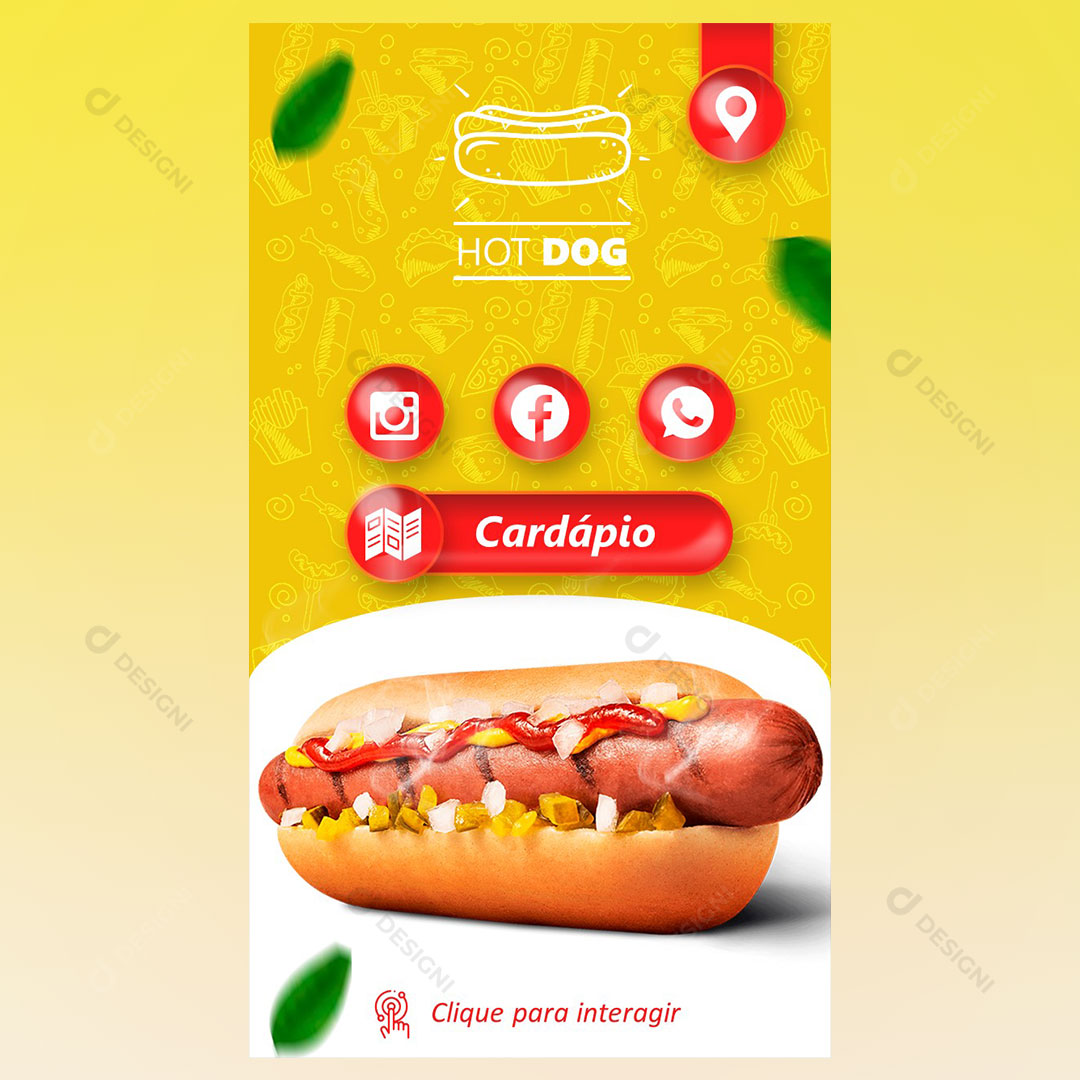 Cartão Interativo Cachorro Quente PPTX Editável