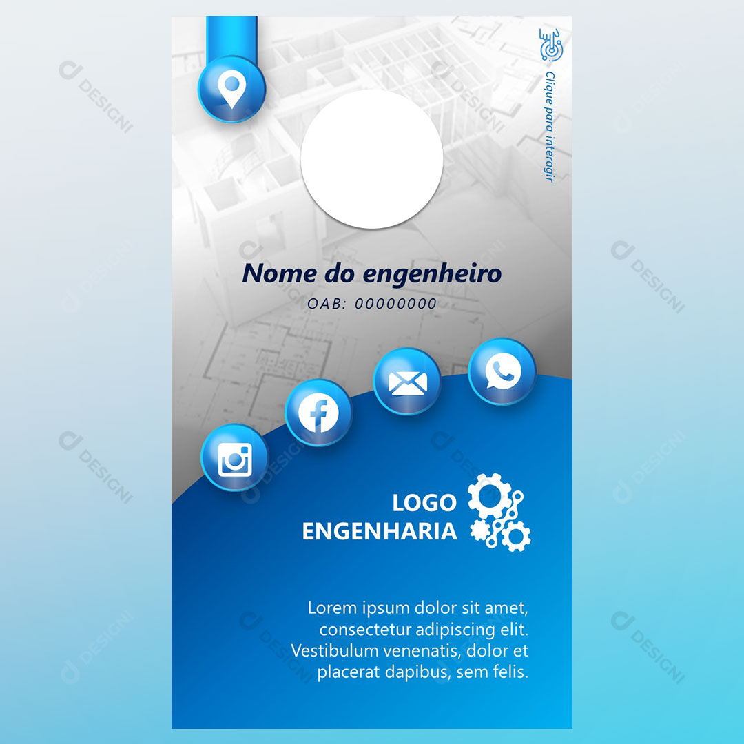 Cartão Interativo Engenheiro PPTX Editável
