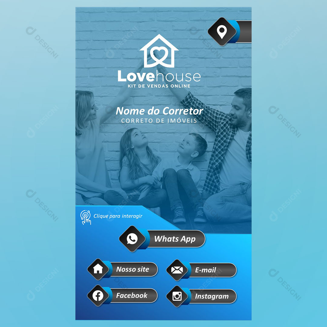 Cartão Interativo Corretor de Imóveis PPTX Editável