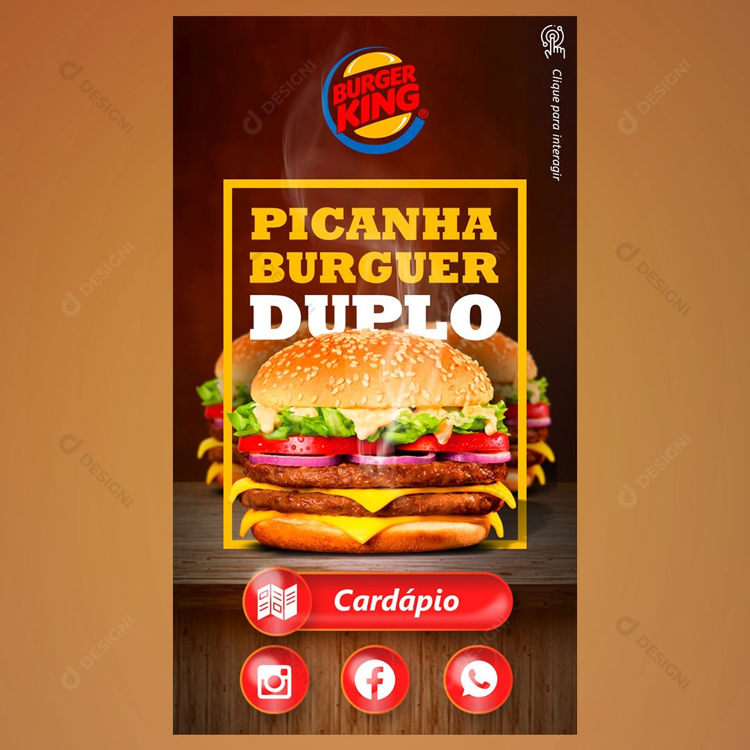 Cartão Interativo Hamburguerias PPTX Editável