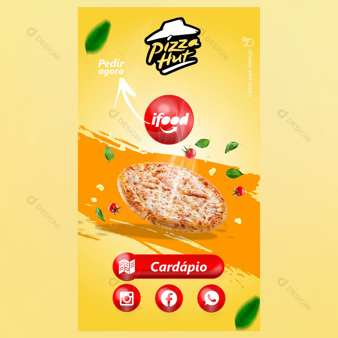 Cartão Interativo Pizzas Pizzaria PPTX Editável