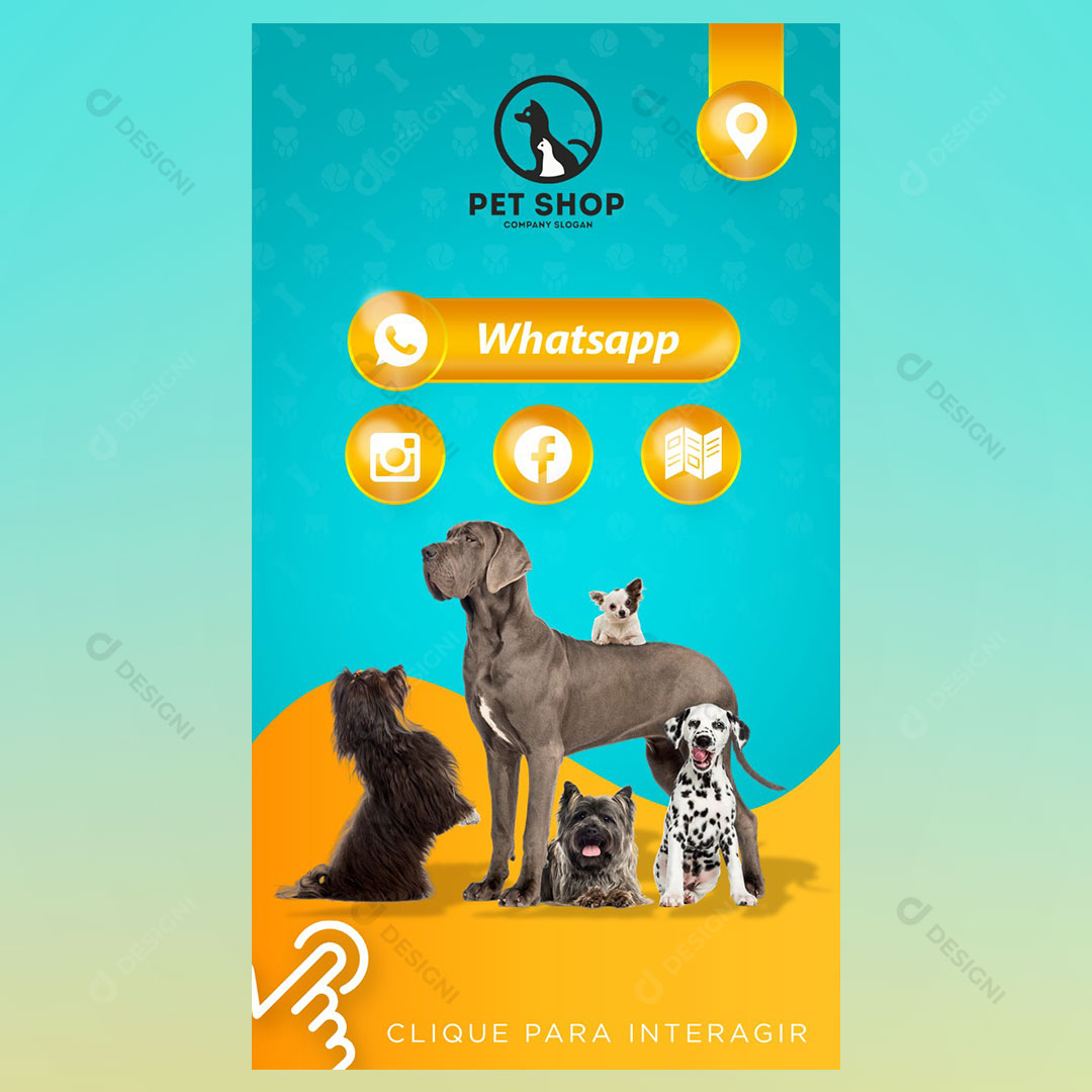Cartão Interativo Petshop PPTX Editável